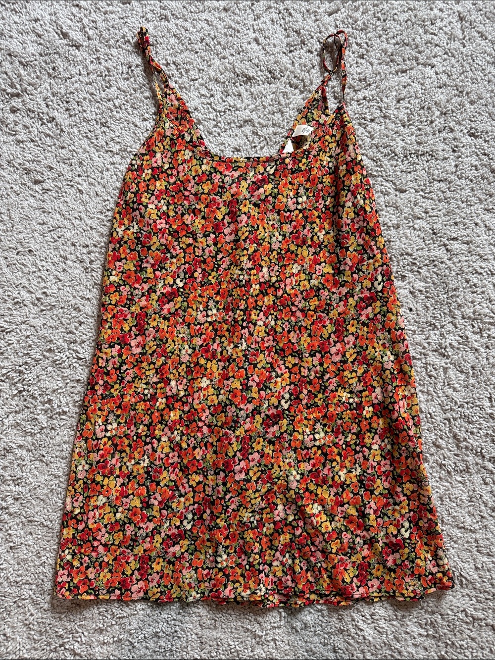 Victoria's Secret Vintage Y2K Orange Floral Slip Dress Size Small